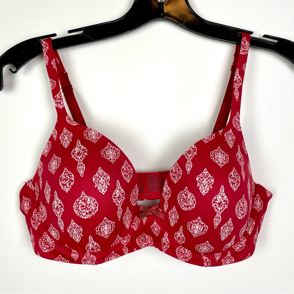 NWT Soma Size 34C Embraceable Full Coverage Underwire Merry & Bright Ruby Bra